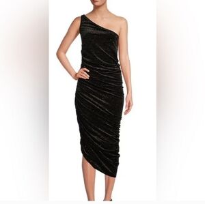 - Gibson Latimer Glitter Velvet One Shoulder Dress NWT